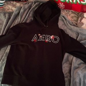 Aeropastle Black Flower Hoodie